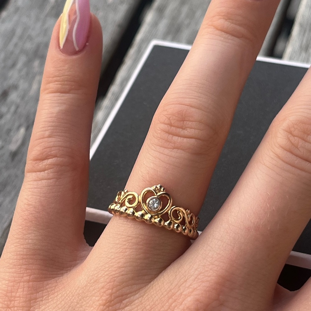 Pandora Rose Gold Princess Ring Size 7